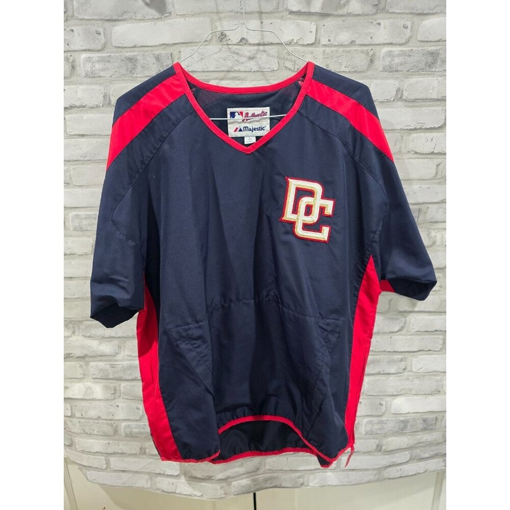 Majestic Authentic Washington‎ Nationals S/S Lined Mesh Rain Jacket Sz L DC MLB